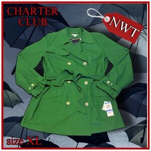 !NWT! CHARTER CLUB green button up JACKET size XL